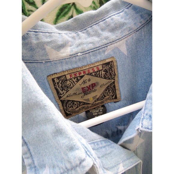 Vintage express star pattern button down tank top 🍃 - Picture 4 of 5